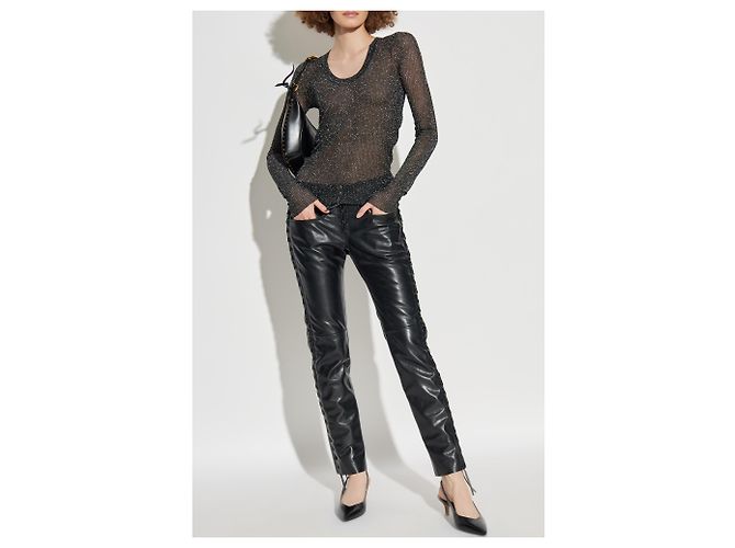 Isabel Marant Cyerra Lederhose schwarz - Ansicht 2