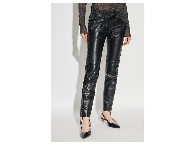 Isabel Marant Cyerra Lederhose schwarz - Ansicht 3