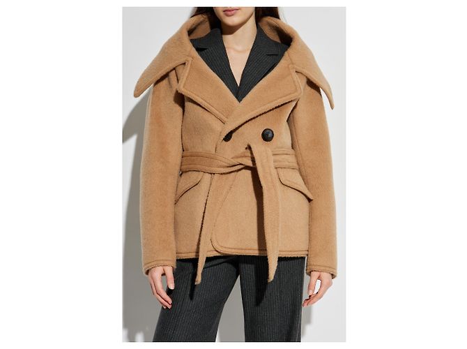 Abrigo Dsquared2 de lana y mohair beige - vista 3
