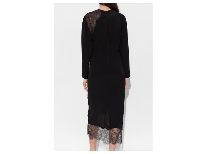 Robe Adima Iro noire en viscose avec dentelle - vue 4