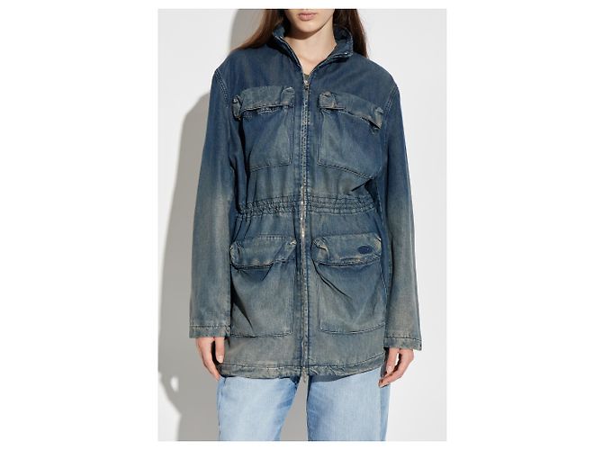 Diesel DE-WENY Jacke aus blauem Lyocell-Denim - Ansicht 3