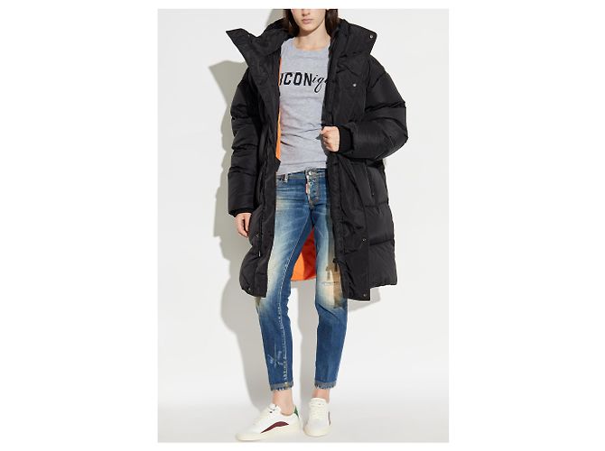 Dsquared2 langer Daunenmantel schwarz - Ansicht 2