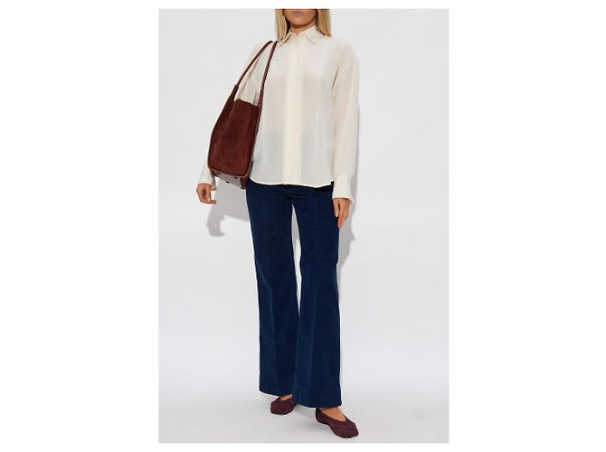Victoria Beckham Seidenbluse Creme - Ansicht 2