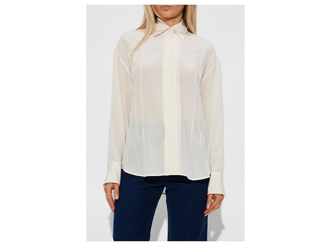 Victoria Beckham Seidenbluse Creme - Ansicht 3