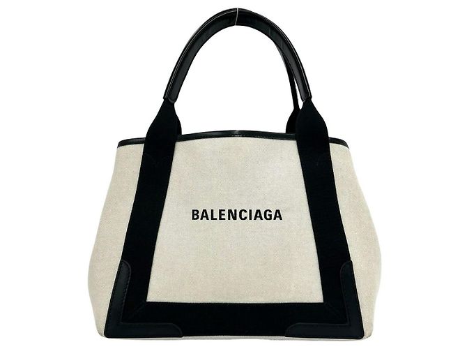 Borsa a mano Balenciaga Cabas in pelle blu navy - vista 2