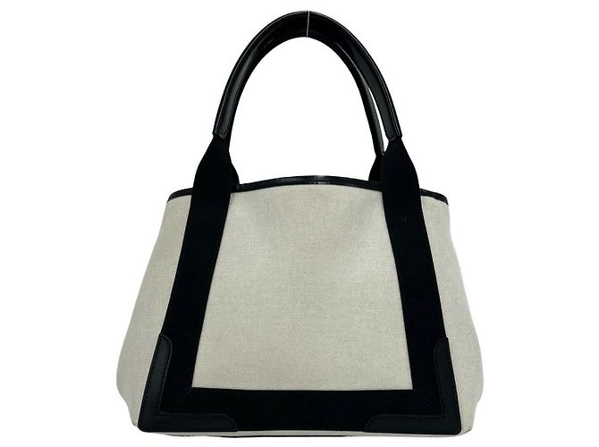 Borsa a mano Balenciaga Cabas in pelle blu navy - vista 4