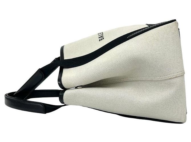 Borsa a mano Balenciaga Cabas in pelle blu navy - vista 6