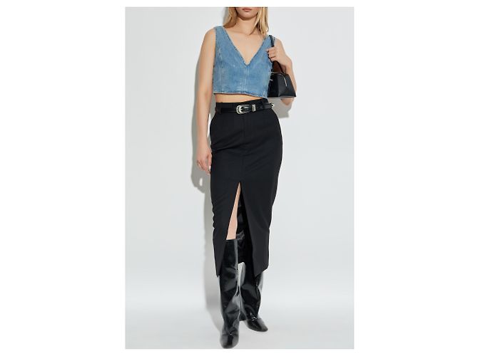 Crop top de denim azul Illian Iro - vista 2