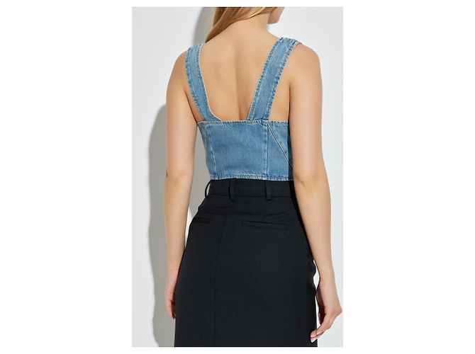 Crop top de denim azul Illian Iro - vista 4