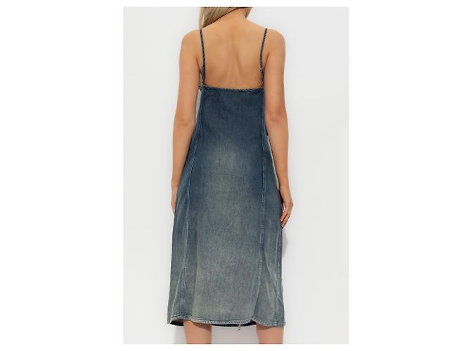 Diesel DE-MELVI-S Kleid in Blau Denim Midi - Ansicht 4