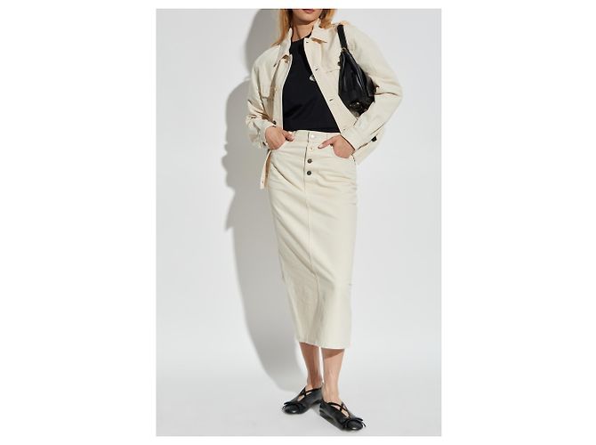 Veste en denim Moschino couleur crème - vue 2