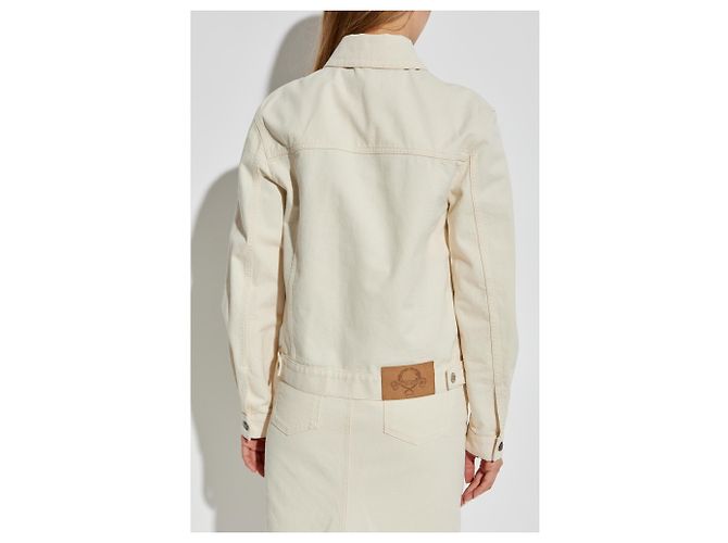 Veste en denim Moschino couleur crème - vue 4