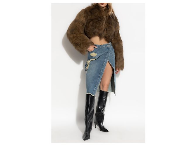 Blumarine Jupe en denim effet vintage - vue 2