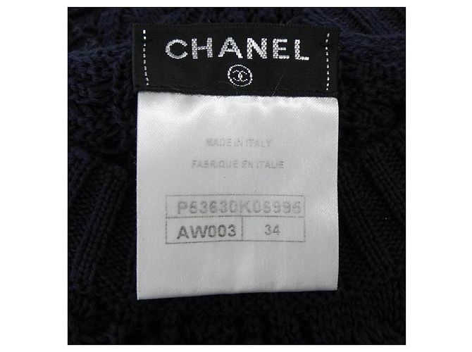 Top de punto Chanel Azul Marino - vista 4