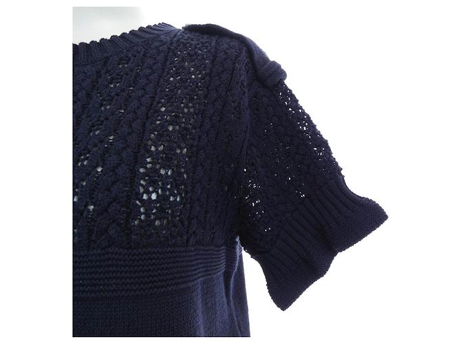 Top de punto Chanel Azul Marino - vista 6