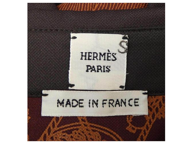 Camicia in seta marrone Hermès - vista 3