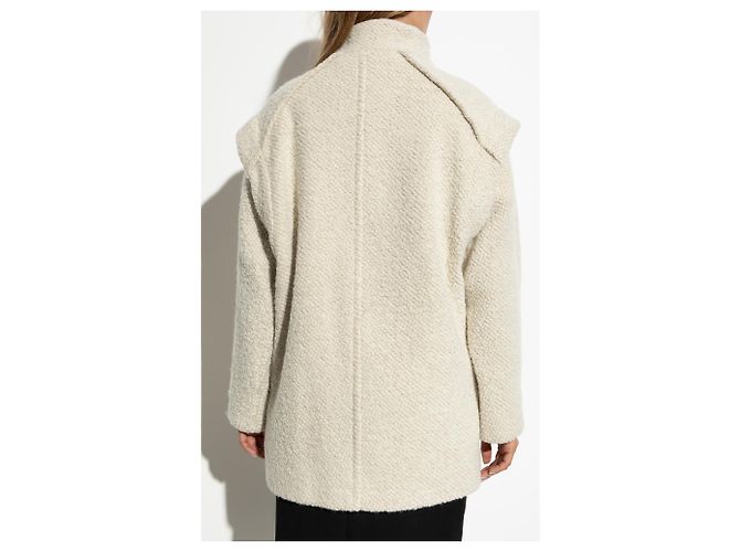 Iro Pavina Wool Boucle Coat Cream - view 4