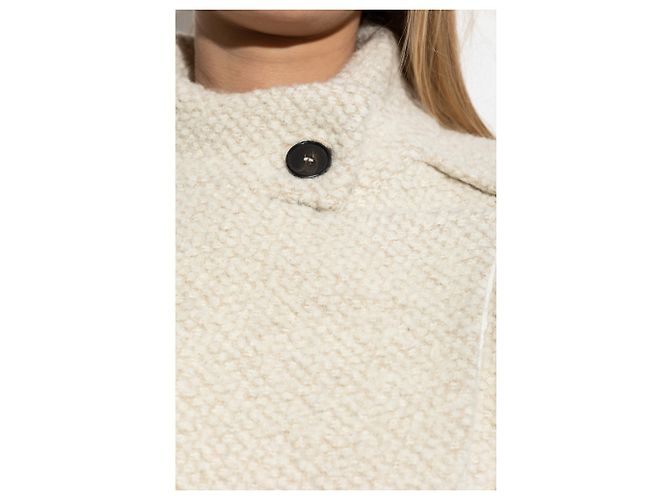 Iro Pavina Wool Boucle Coat Cream - view 5