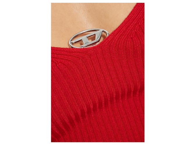 Top de punto de lana rojo M-OLINA Diesel - vista 5