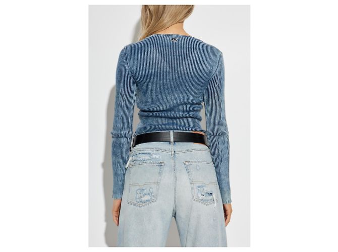 Top M-MILMO Diesel azul de punto acanalado de algodón - vista 4