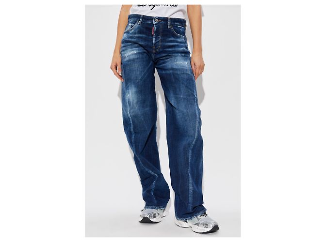 Dsquared2 D2 Twisted Jeans Navy Blau Baumwolle - Ansicht 3