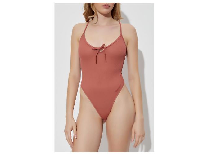 Body rosa canelado com alças Dsquared2 - vista 2