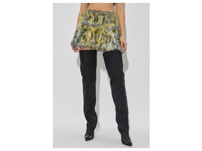 Falda Diesel M-ASTRELLA amarilla efecto piel - vista 3