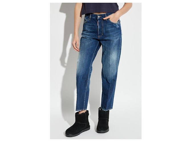 Jeans Boston Dsquared2 blu in cotone - vista 3