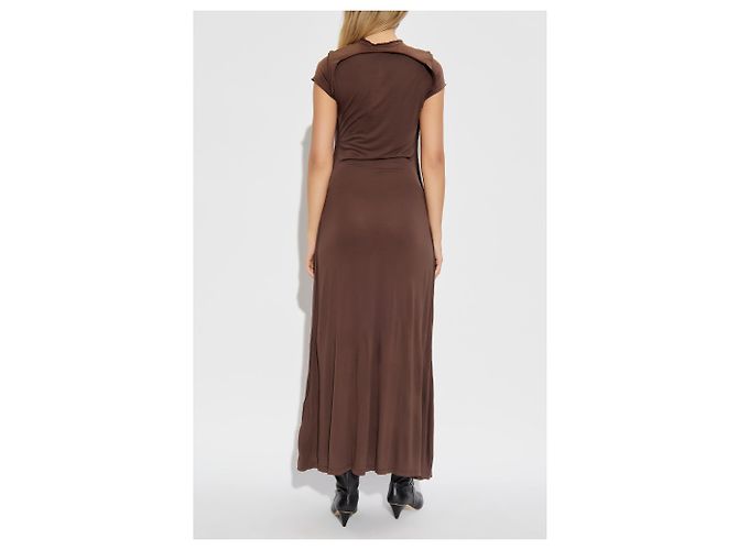 Vestido maxi D-JARY Diesel marrón de algodón - vista 4