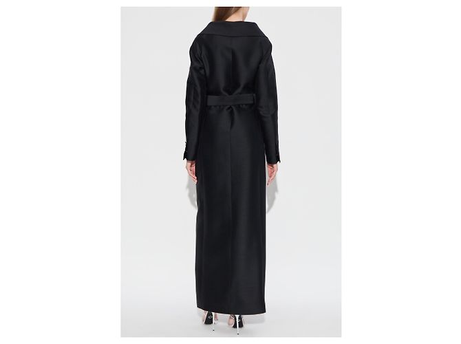 Cappotto lungo nero in lana e seta Dsquared2 - vista 4