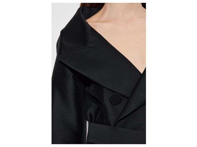 Cappotto lungo nero in lana e seta Dsquared2 - vista 5