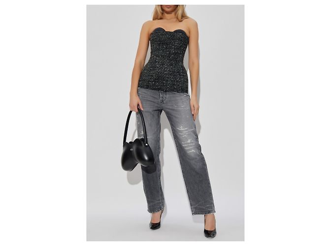 Top corsé T-ORSET Diesel negro de tweed - vista 2