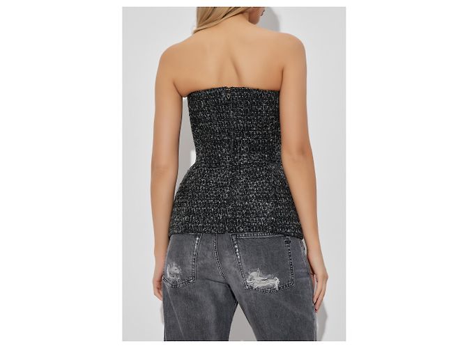 Top corsé T-ORSET Diesel negro de tweed - vista 4