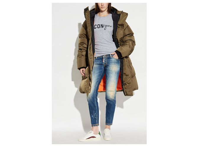 T-shirt Dsquared2 ICONique con logo grigia in cotone - vista 2
