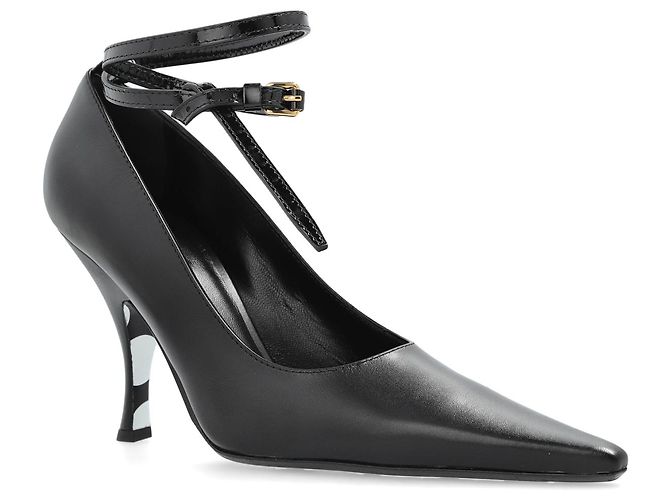 Décolleté Moschino in pelle nera - vista 4
