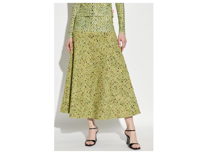 Falda midi de tweed bouclé O-GRACE-MIX Diesel Verde - vista 3