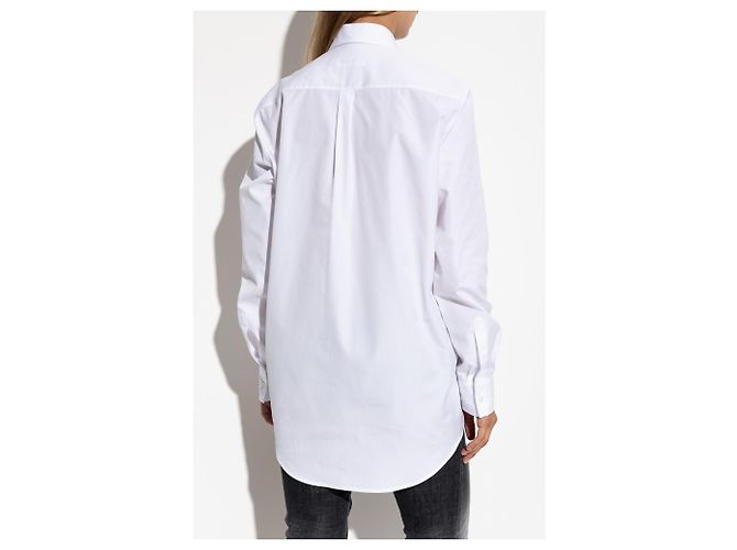Camicia Oversized in Cotone Bianca Dsquared2 - vista 4