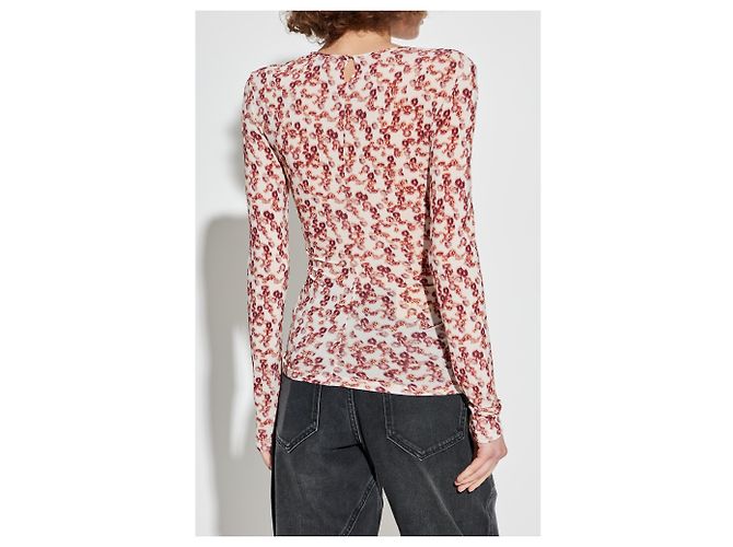 Top Gladice Isabel Marant Rojo con Estampado Floral - vista 4