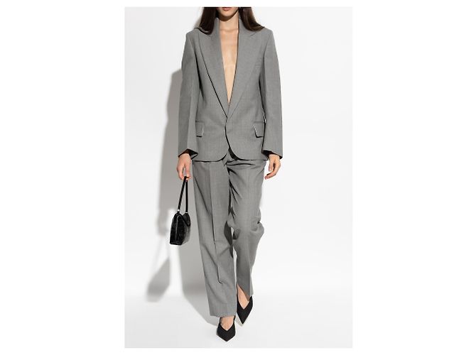 Victoria Beckham Calças de lã com pregas - vista 2