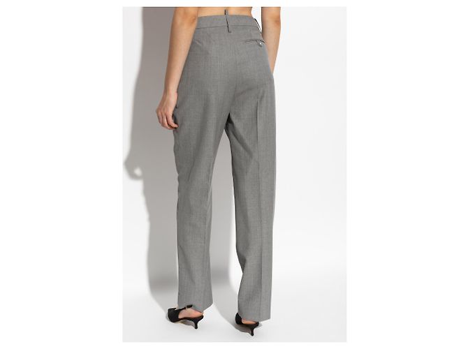 Victoria Beckham Calças de lã com pregas - vista 4