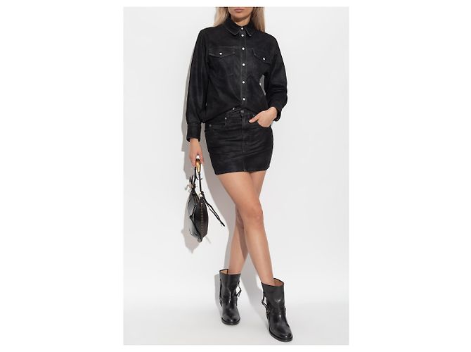 Isabel Marant Etoile Falda Kimmy Negra - vista 2
