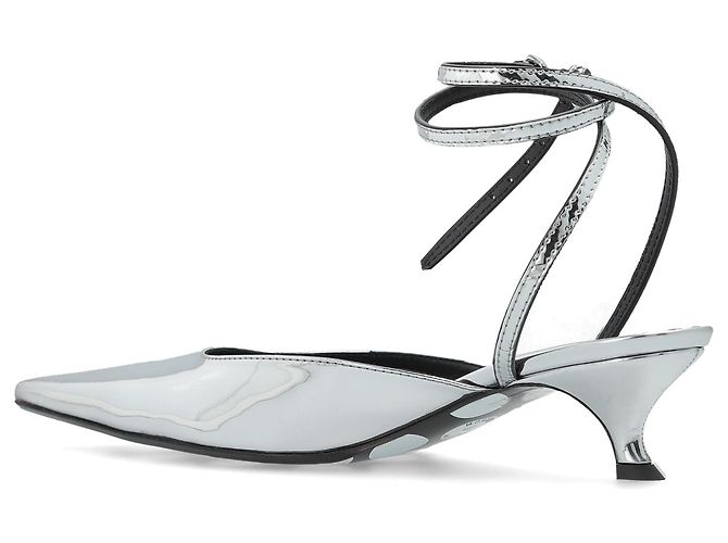 Moschino schwarze Kitten Heels mit spitzer Kappe - Ansicht 5