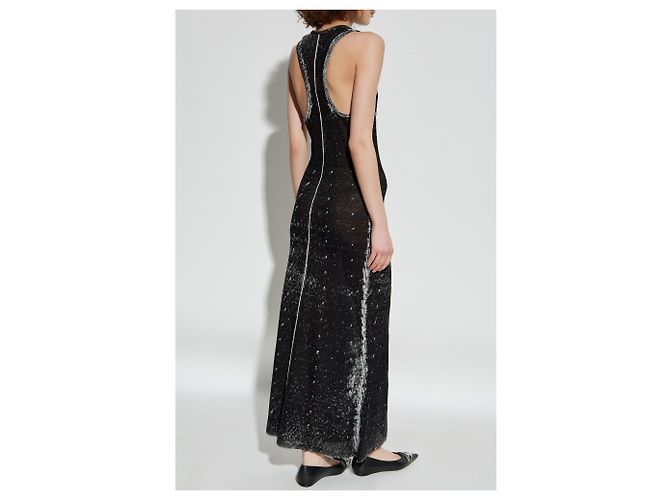 Diesel M-RAB langes Strickkleid aus Rippstrick schwarz - Ansicht 4