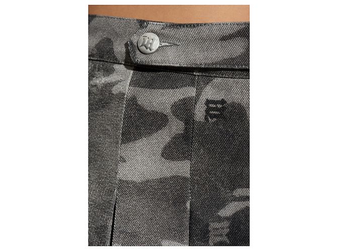 Autre Marque Falda plisada MISBHV de algodón con camuflaje gris - vista 5