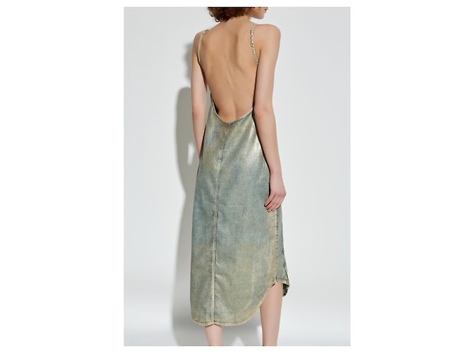 Vestido midi Diesel DE-VERA-S beige de algodón - vista 4