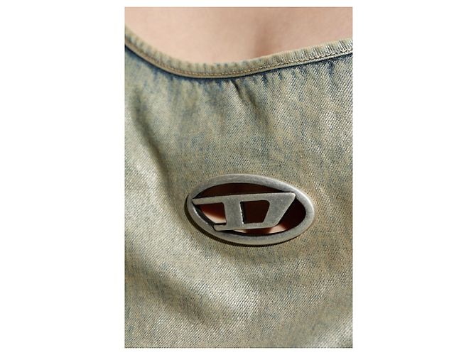 Vestido midi Diesel DE-VERA-S beige de algodón - vista 5