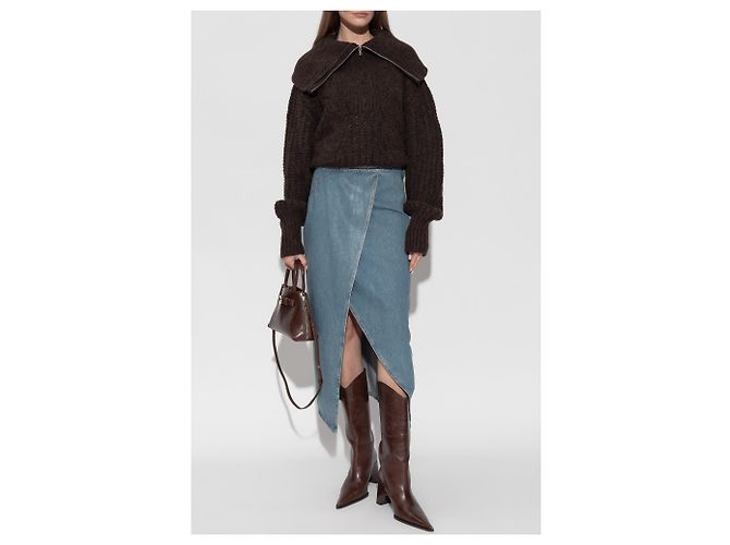Gonna midi in denim blu Isys Iro - vista 2