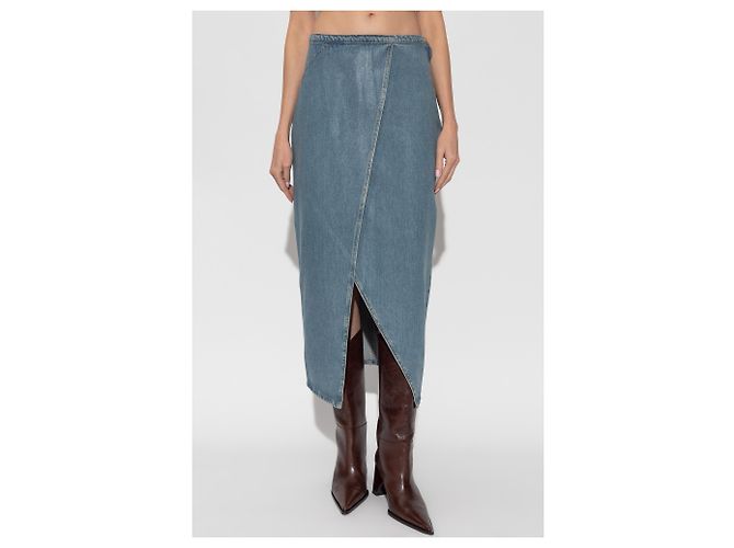 Gonna midi in denim blu Isys Iro - vista 3