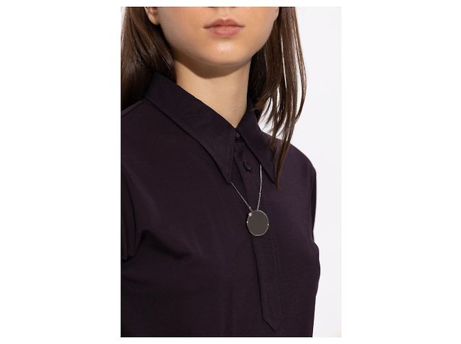 Maison Martin Margiela Collana con pendente con logo inciso - vista 2