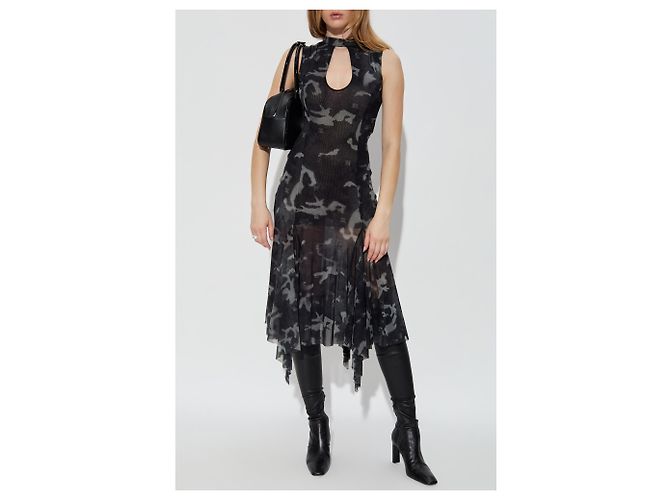 Autre Marque MISBHV Transparentes Midi Kleid Schwarz - Ansicht 2